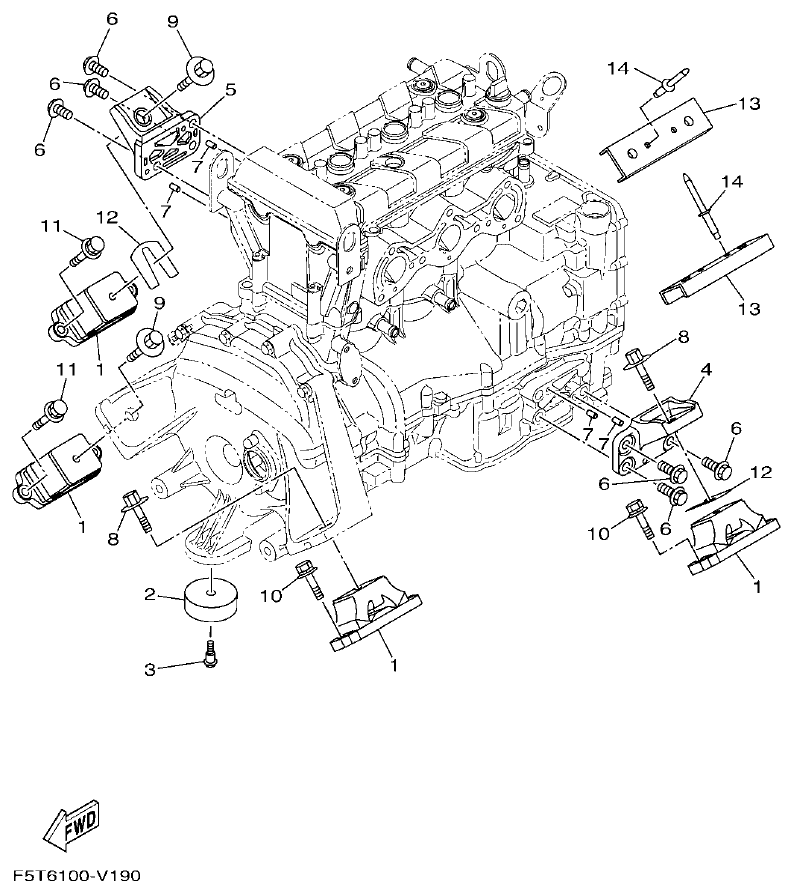 Yamaha VX1050AV ENGINE MOUNT parts diagram